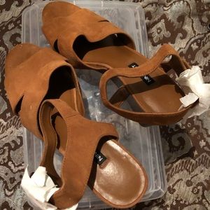 Brown Nine West wedges